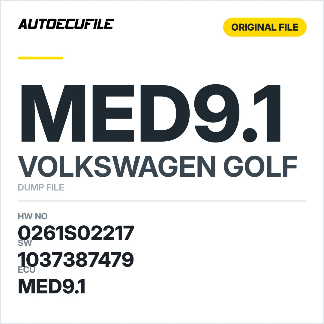 VW GOLF MED9.1 0261S02217 1037387479 DUMP