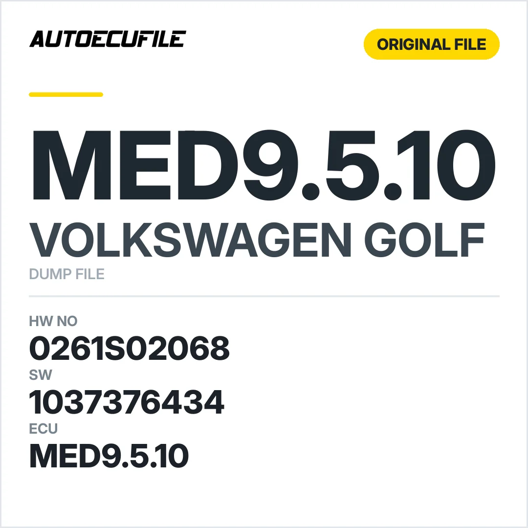 VW GOLF MED9.5.10 0261S02068 1037376434 DUMP