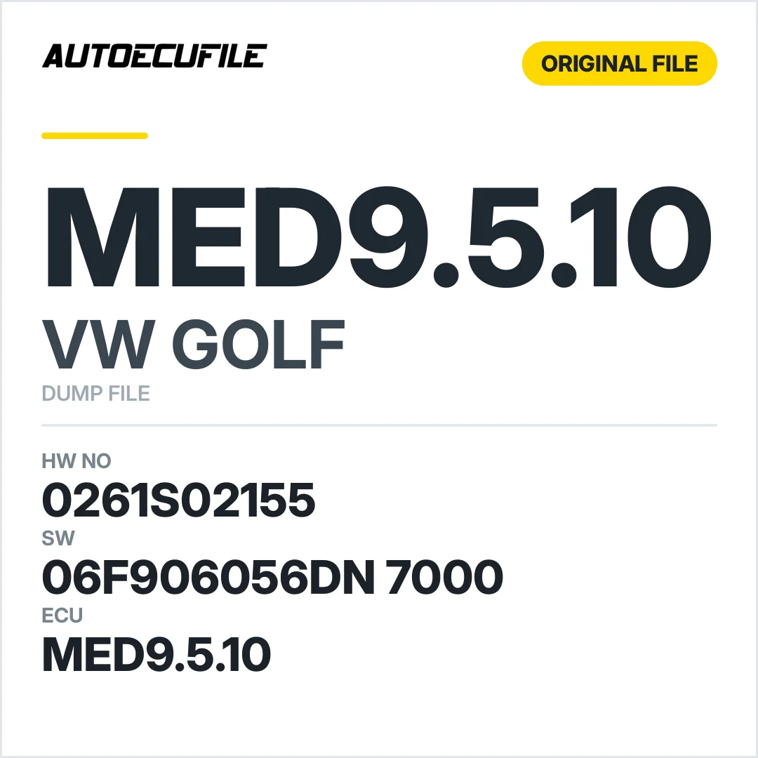 VW GOLF MED9.5.10 0261S02155 06F906056DN 7000 1037374367 DUMP