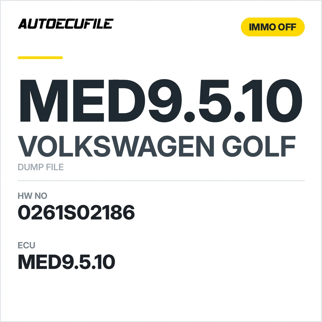 VW GOLF MED9.5.10 0261S02186 03C906056 CL IMMO OFF DUMP