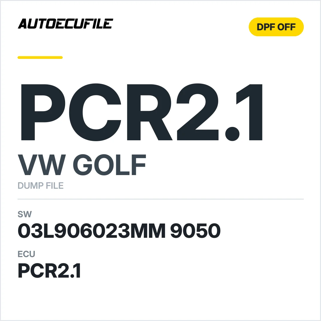 VW GOLF PCR2.1 03L906023MM 9050 DPF EGR OFF DUMP