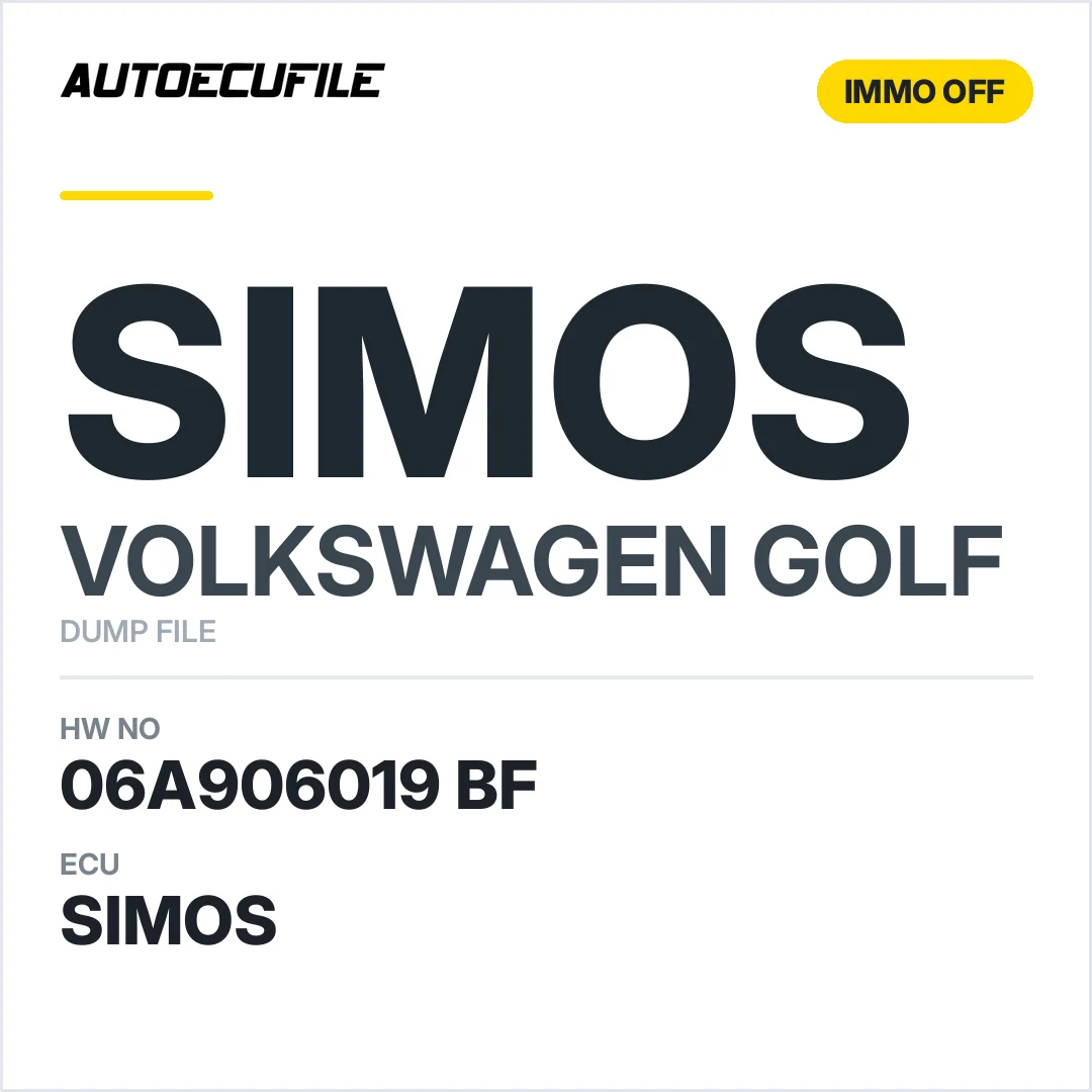 VW GOLF SIMOS 06A906019 BF IMMO OFF DUMP