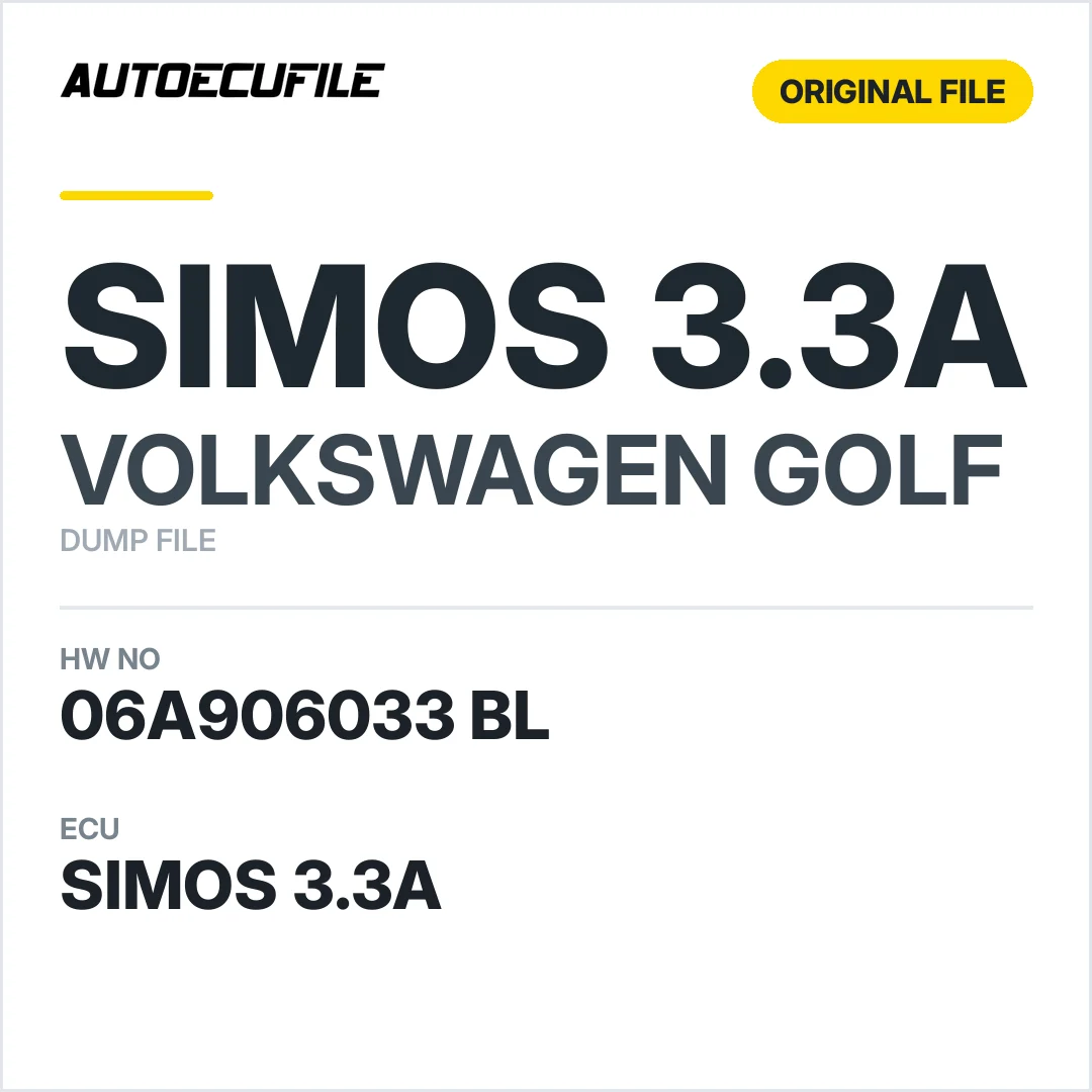 VW GOLF SIMOS 3.3A 06A906033 BL 5WP4 0149  DUMP