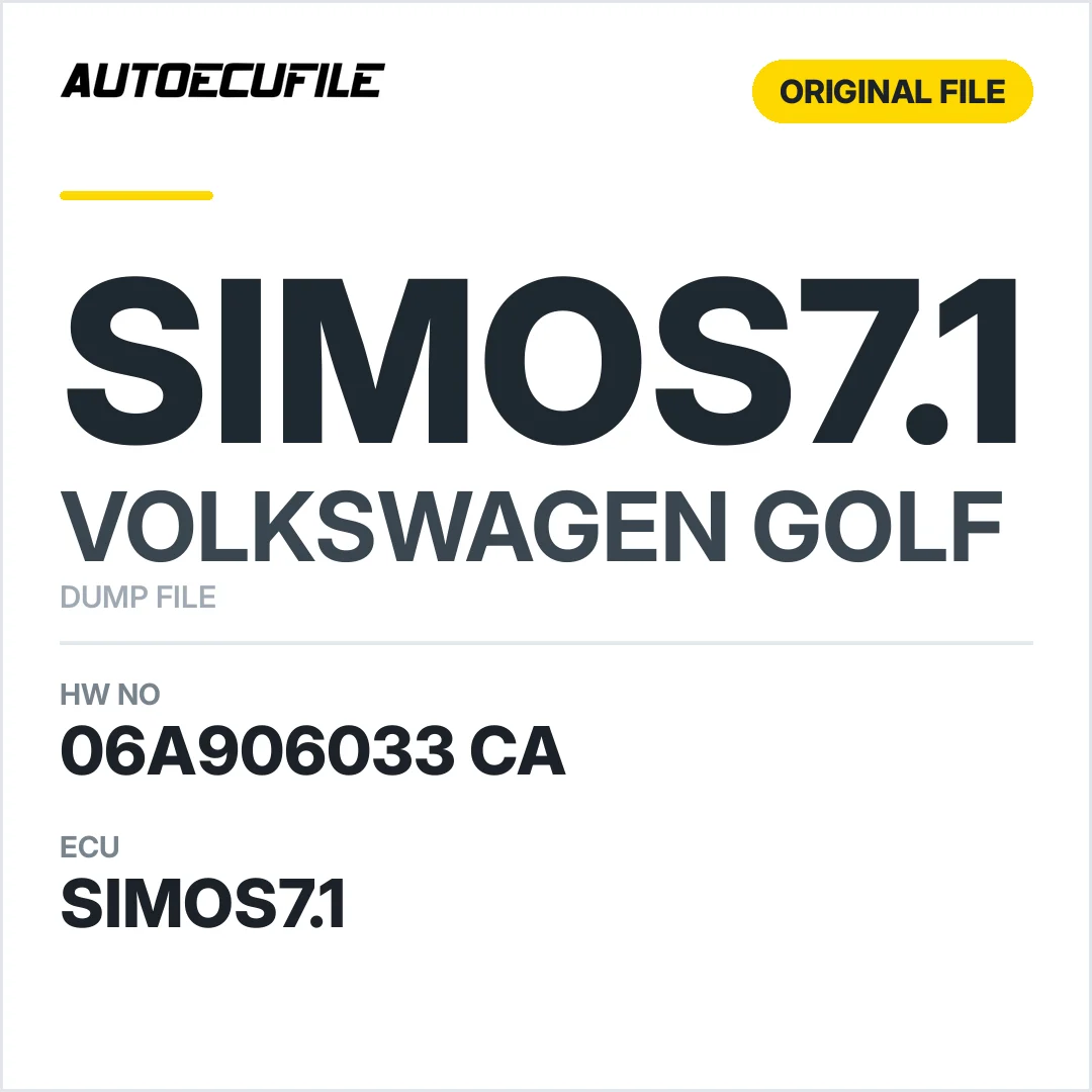 VW GOLF SIMOS7.1 06A906033 CA DUMP