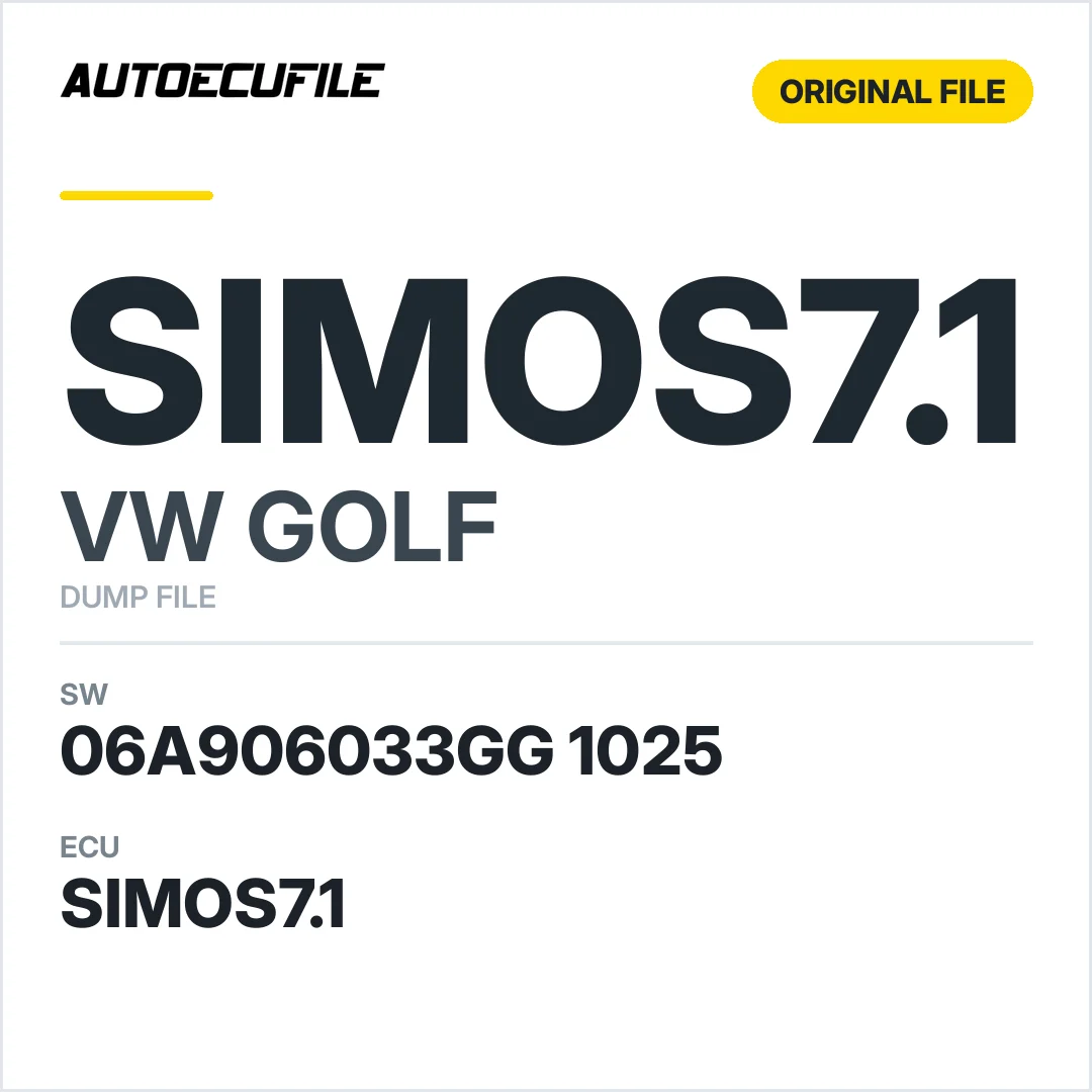 VW GOLF SIMOS7.1 06A906033GG 1025 S713227000000 DUMP