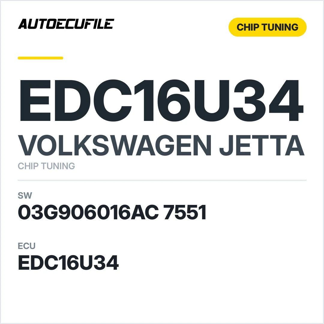 VW JETTA EDC16U34 03G906016AC 7551 1037376707 EGR OFF TUNED