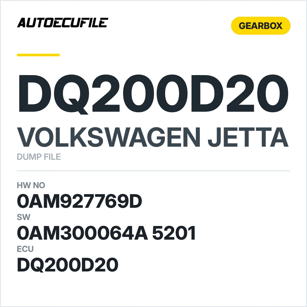 VW JETTA GEARBOX DQ200D20  0AM300064A 5201 DUMP