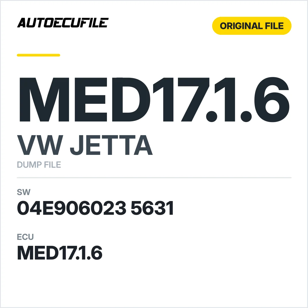 VW JETTA MED17.1.6 04E906023 5631 1037533658 DUMP