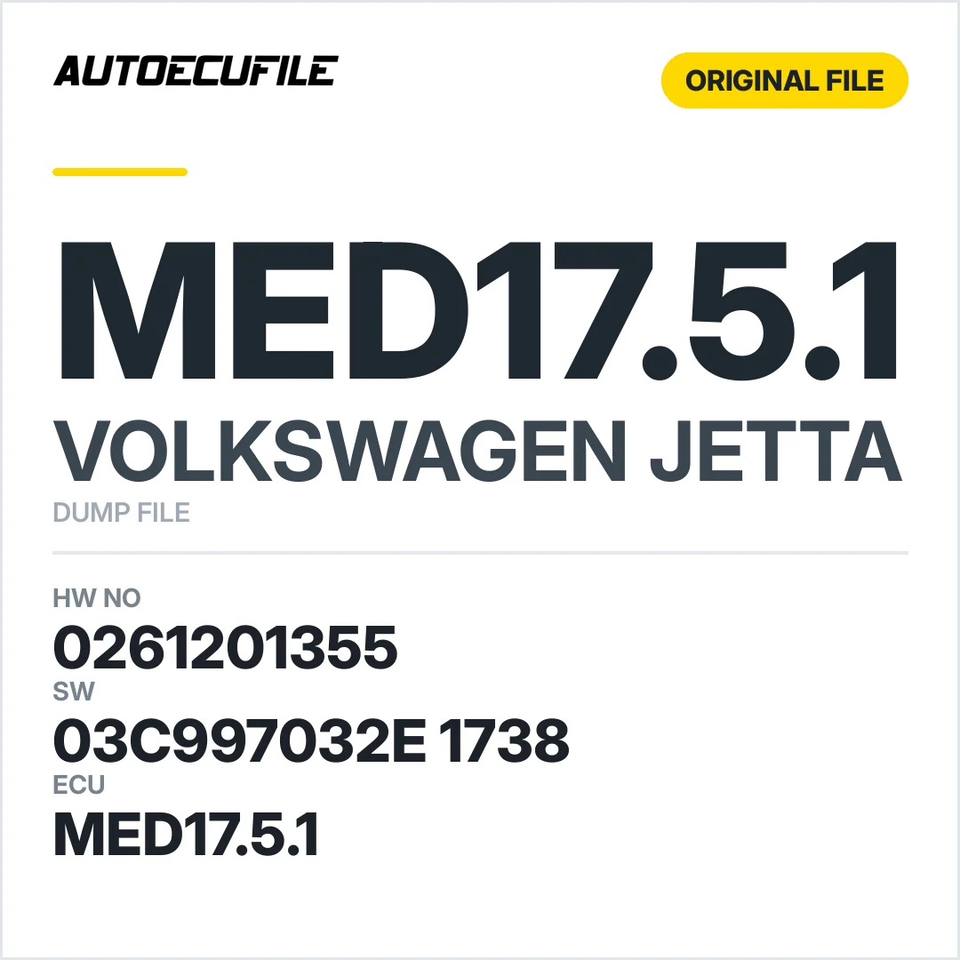 VW JETTA MED17.5.1 0261201355 03C997032E 1738  DUMP