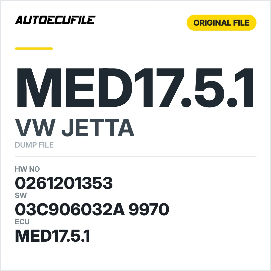 VW JETTA MED17.5.1 03C906032A 9970 1037393398 DUMP