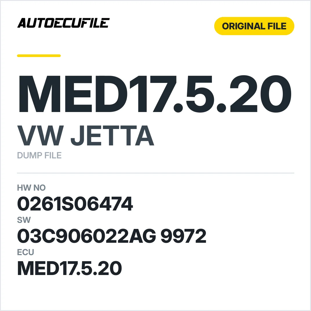 VW JETTA MED17.5.20 03C906022AG 9972 1037543847 DUMP