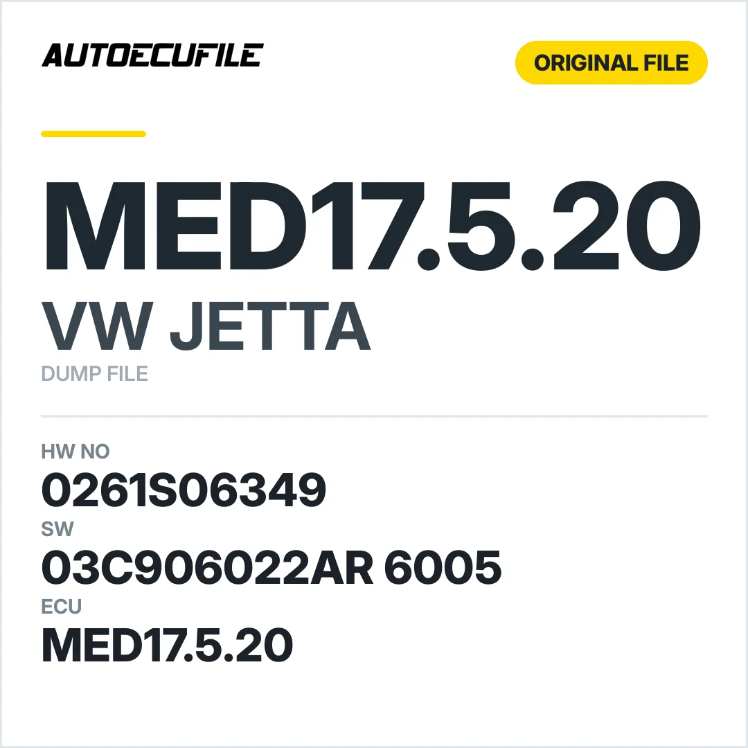 VW JETTA MED17.5.20 03C906022AR 6005 1037540420 DUMP