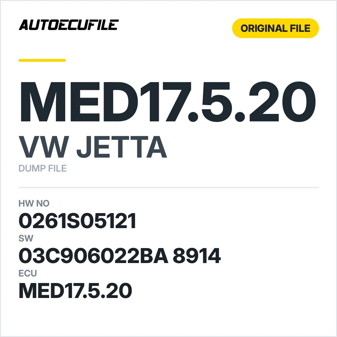 VW JETTA MED17.5.20 03C906022BA 8914 1037515366 DUMP
