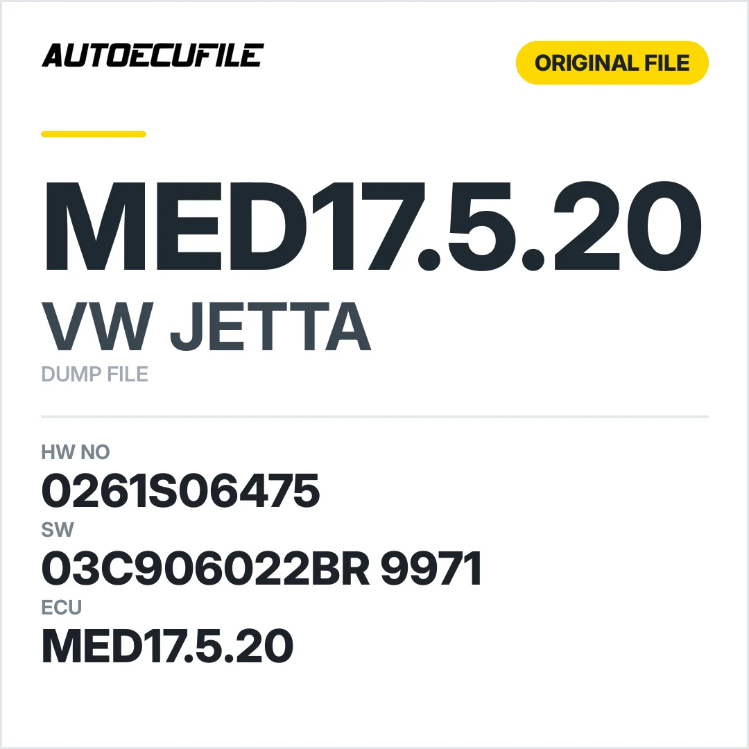 VW JETTA MED17.5.20 03C906022BR 9971 1037540421 DUMP