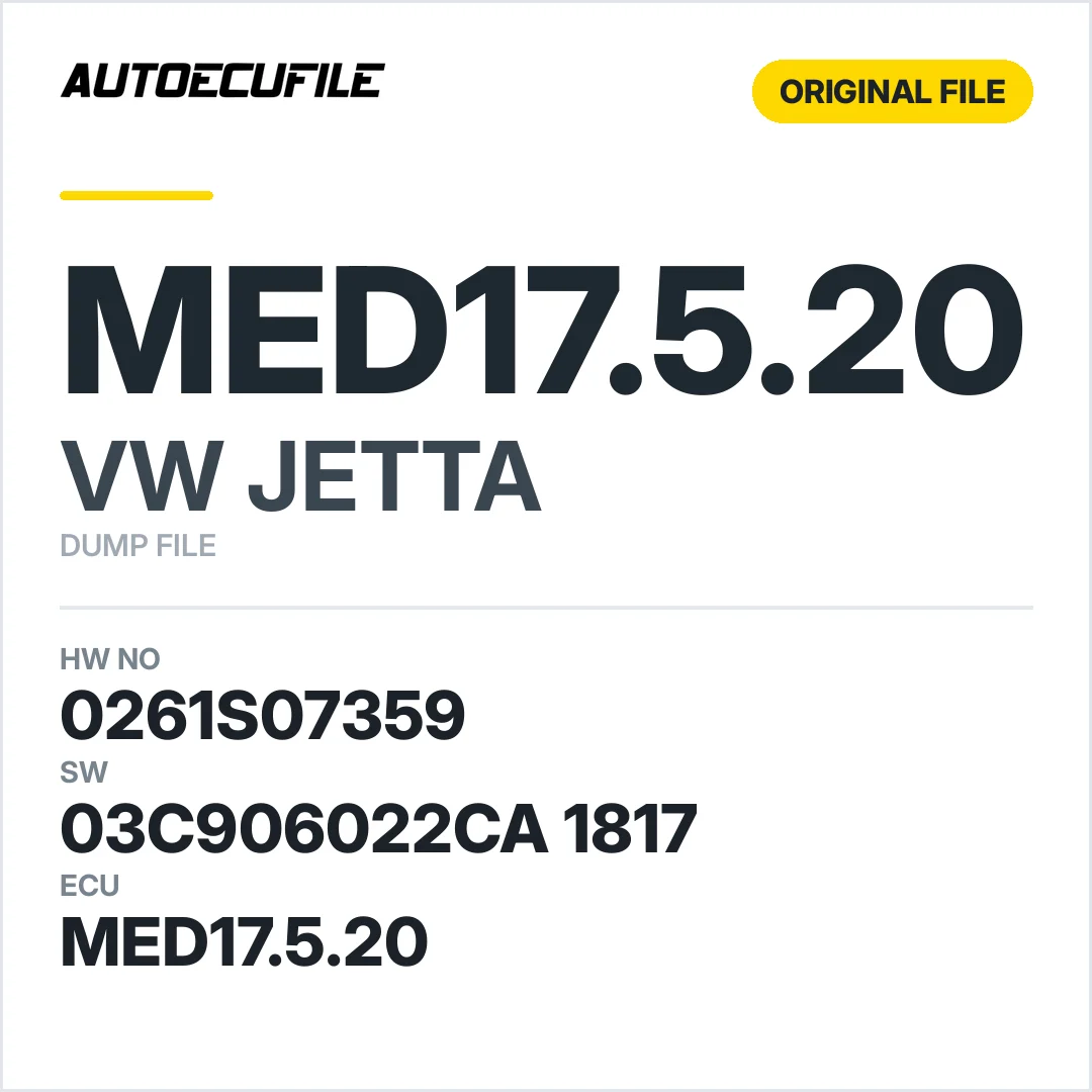 VW JETTA MED17.5.20 03C906022CA 1817 1037520687 DUMP