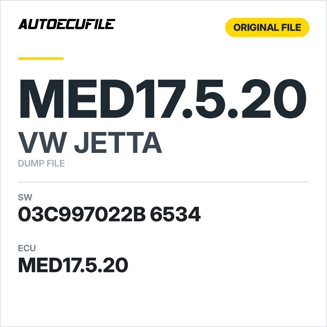VW JETTA MED17.5.20 03C997022B 6534 1037506811 DUMP