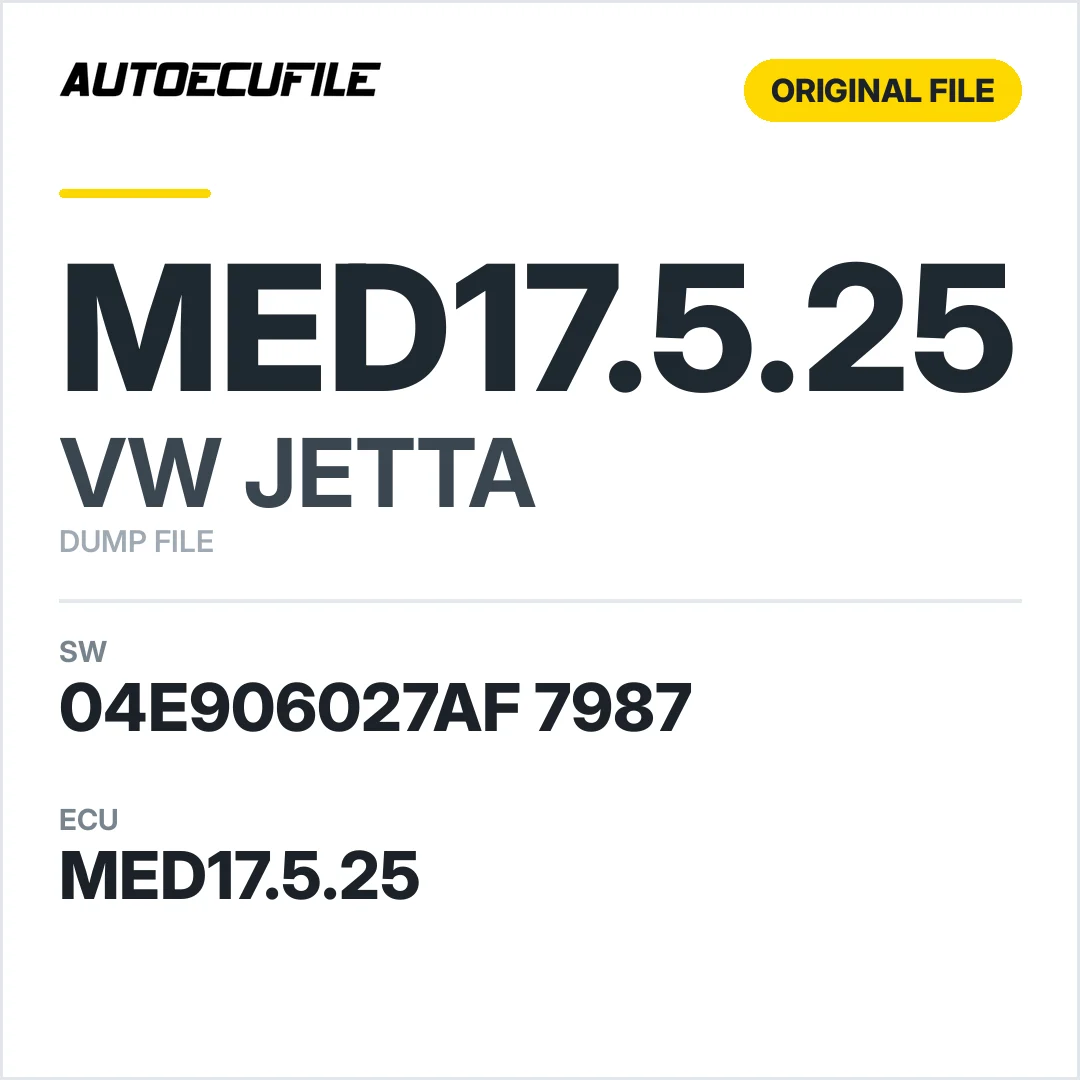 VW JETTA MED17.5.25 04E906027AF 7987 1037545355 DUMP