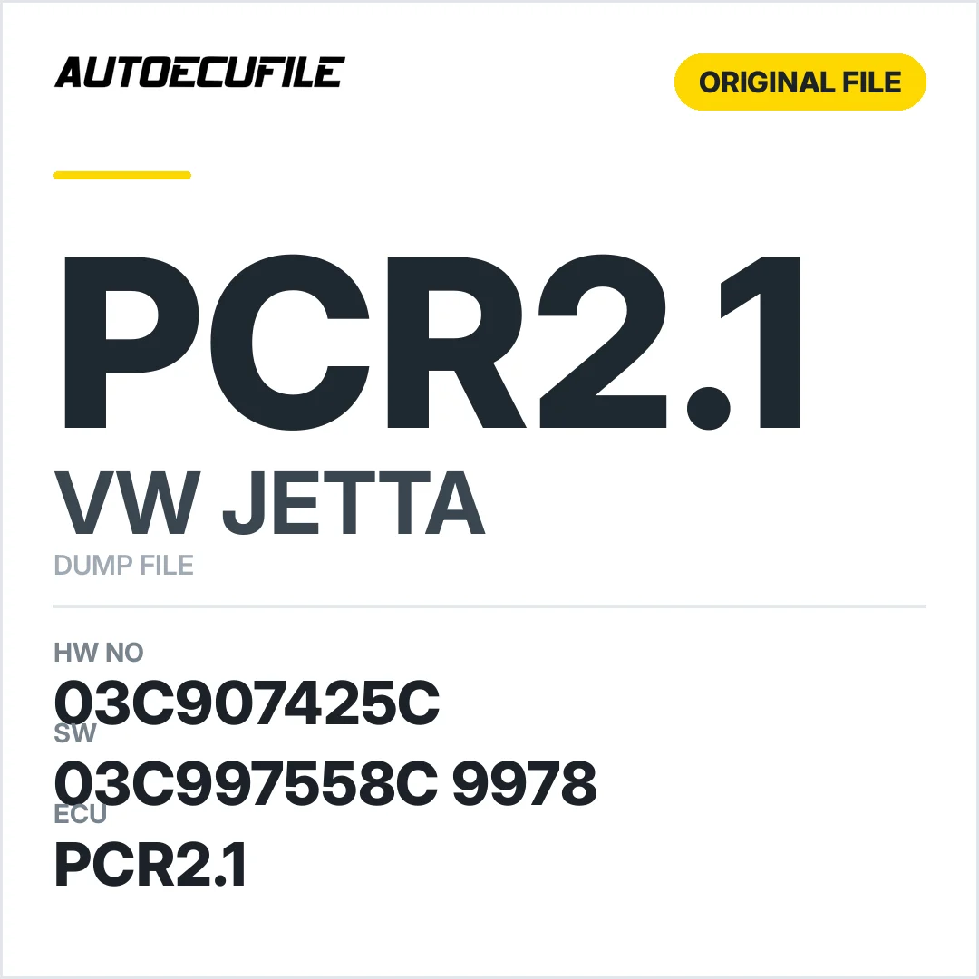 VW JETTA PCR2.1 03C907425C 03C997558C 9978 DUMP
