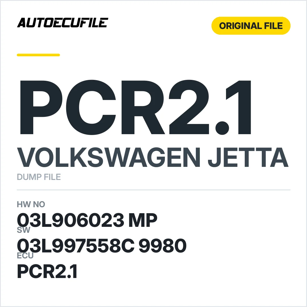 VW JETTA PCR2.1 03L906023 MP 03L997558C  9980 DUMP