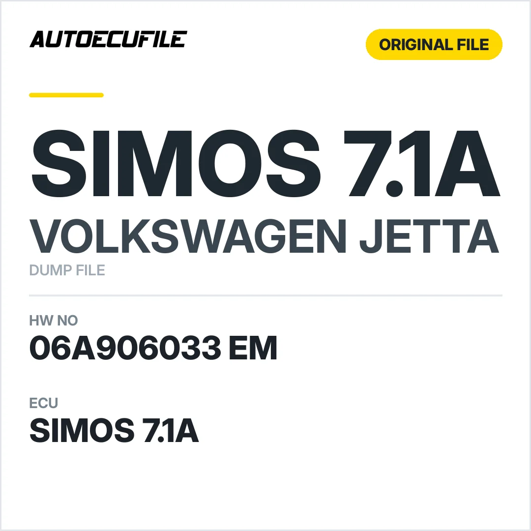 VW JETTA SIMOS 7.1A 06A906033 EM DUMP