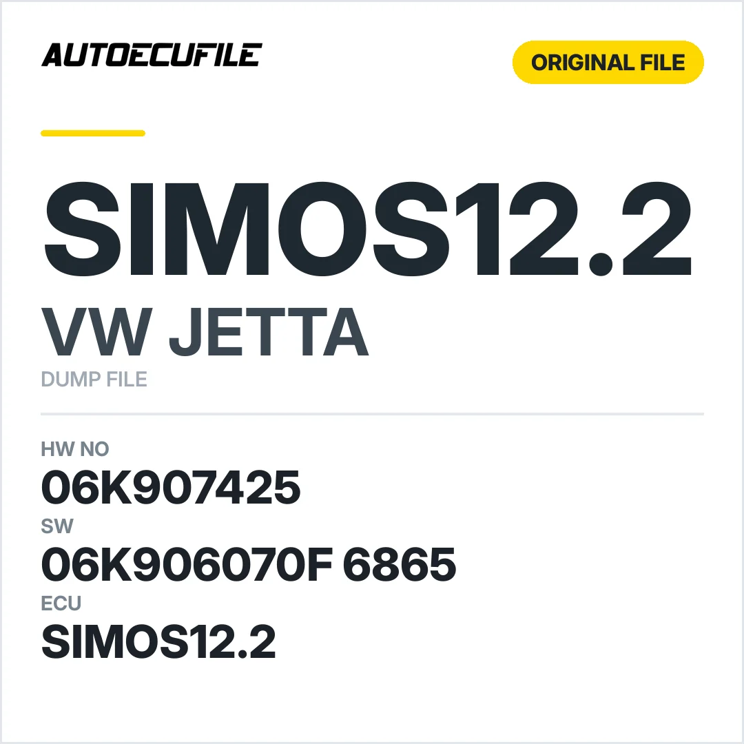 VW JETTA SIMOS12.2 06K907425 06K906070F 6865 DUMP