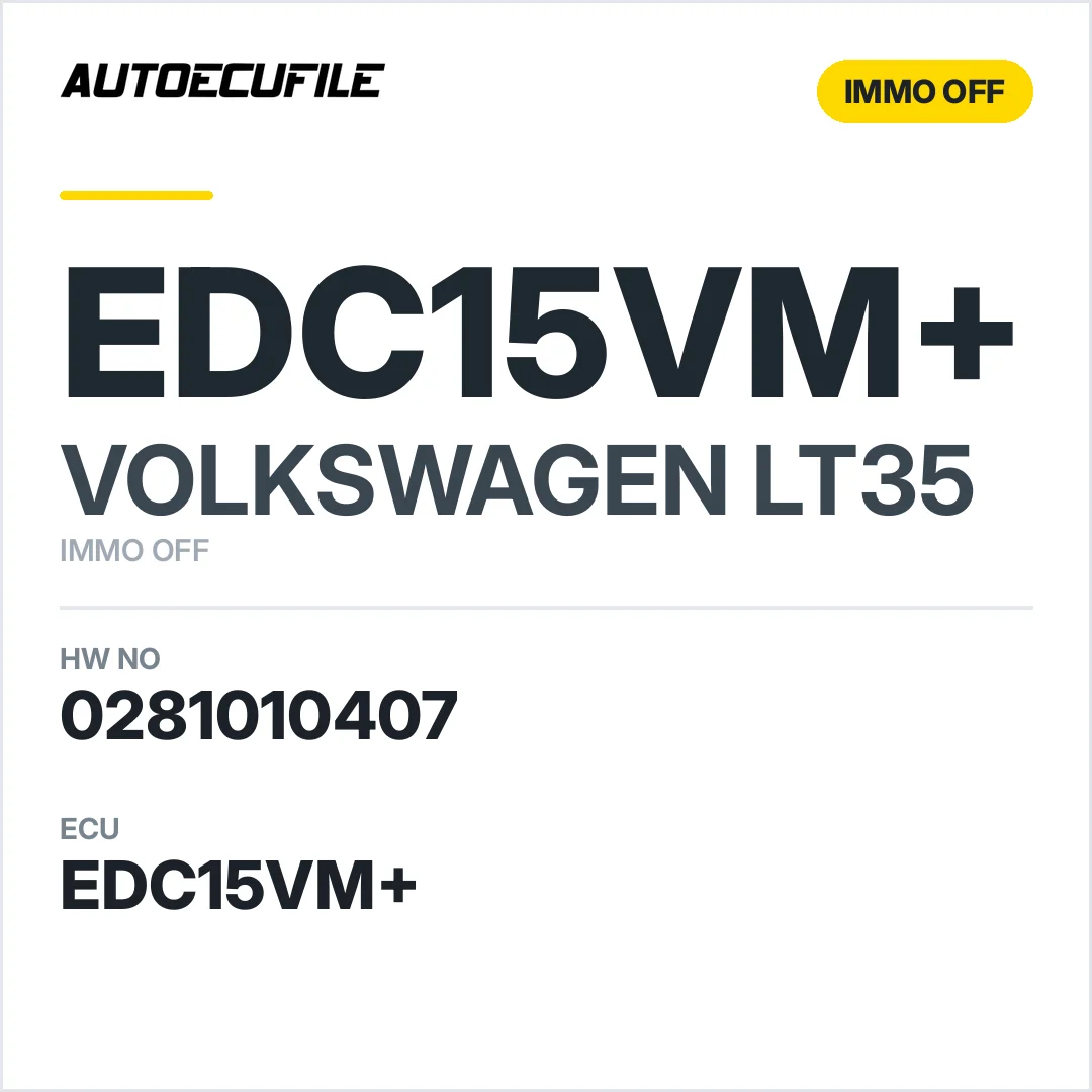 VW LT35 EDC15VM+ 0281010407 074906018 H IMMO OFF