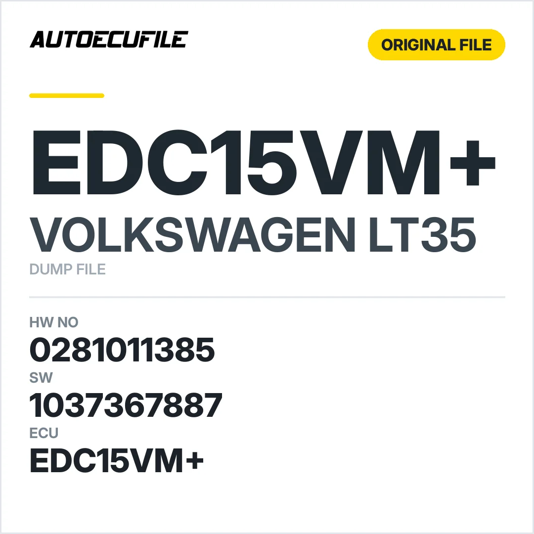 VW LT35 EDC15VM+ 0281011385 074906018 BK 1037367887 DUMP