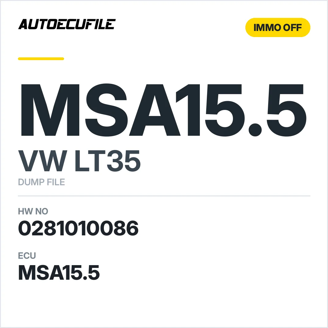 VW LT35 MSA15.5 0281010086 074906021 AK IMMO OFF DUMP