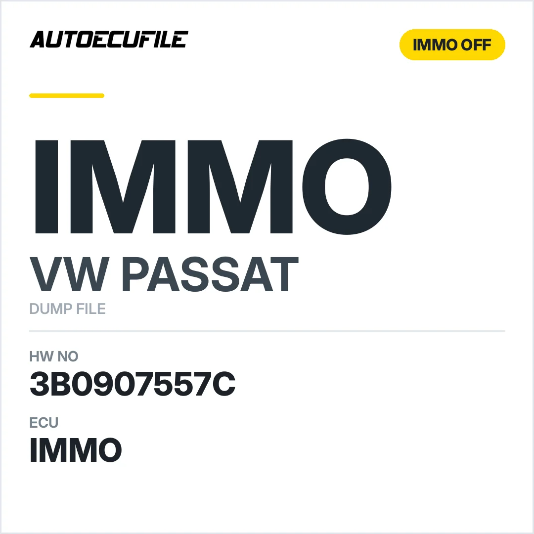 VW PASSAT 3B0907557C 5WP4 332 02 IMMO OFF DUMP