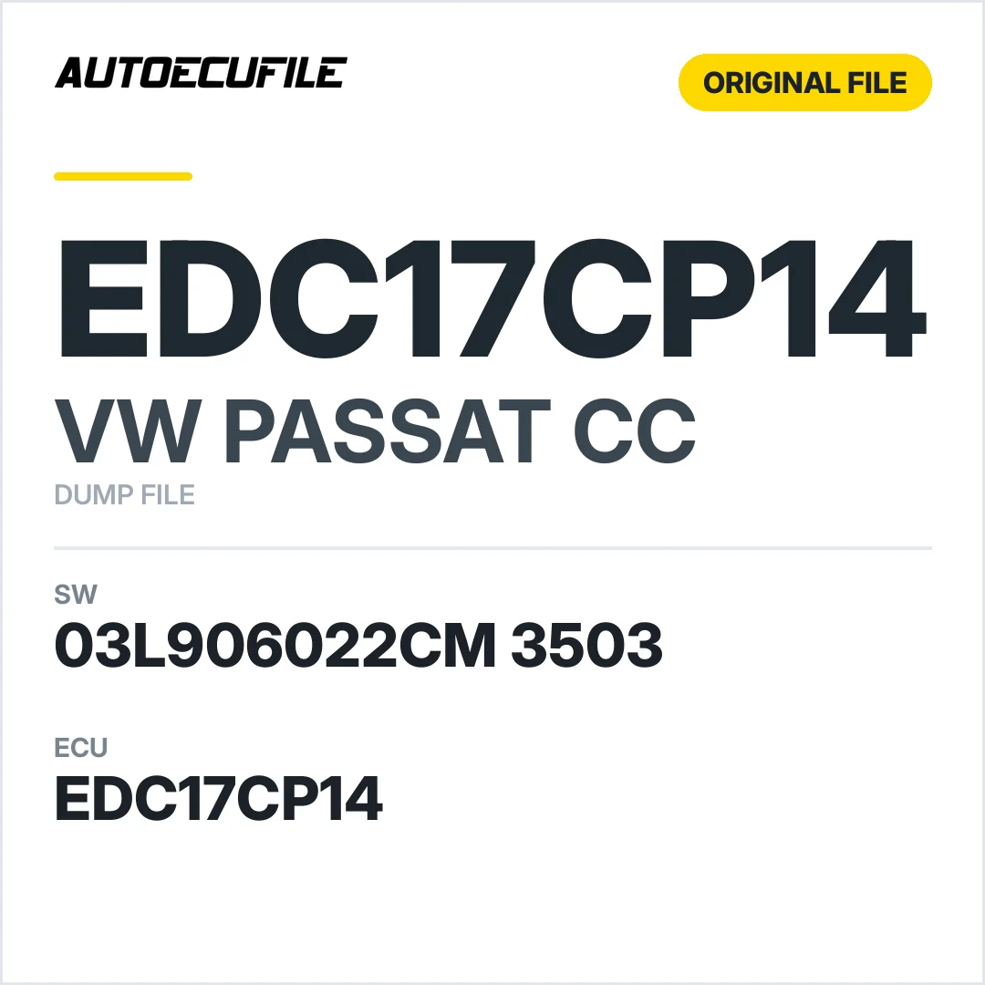 VW PASSAT CC EDC17CP14 03L906022CM 3503 1037397845 DUMP