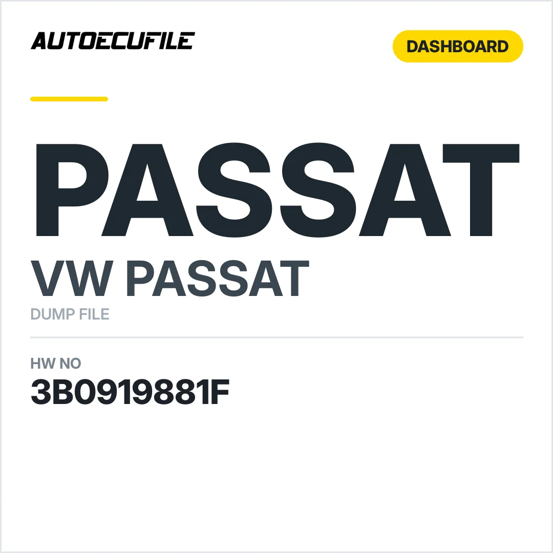 VW PASSAT DASHBOARD 3B0919881F DUMP