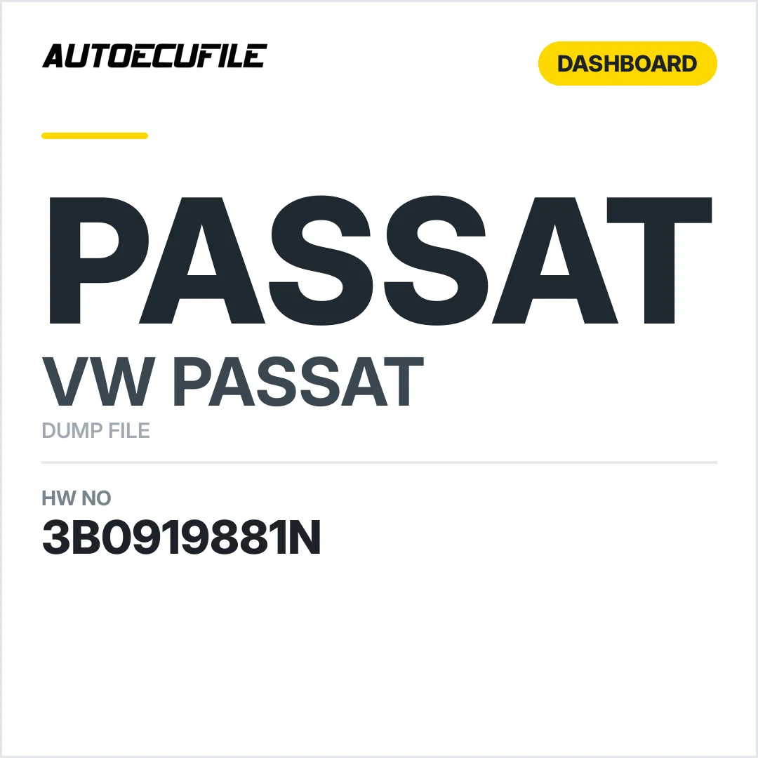 VW PASSAT DASHBOARD 3B0919881N DUMP