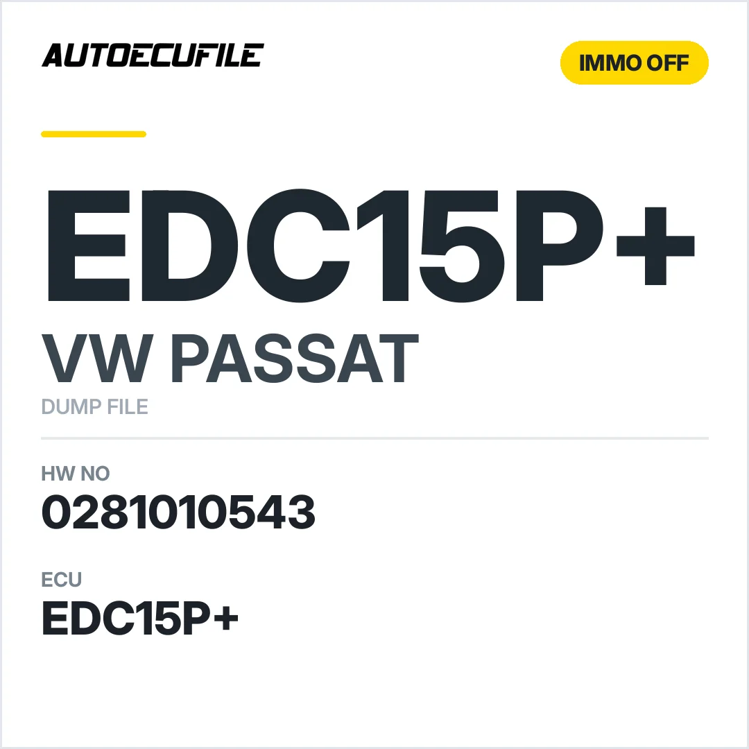 VW PASSAT EDC15P+ 0281010543  038906019 DS IMMO OFF DUMP