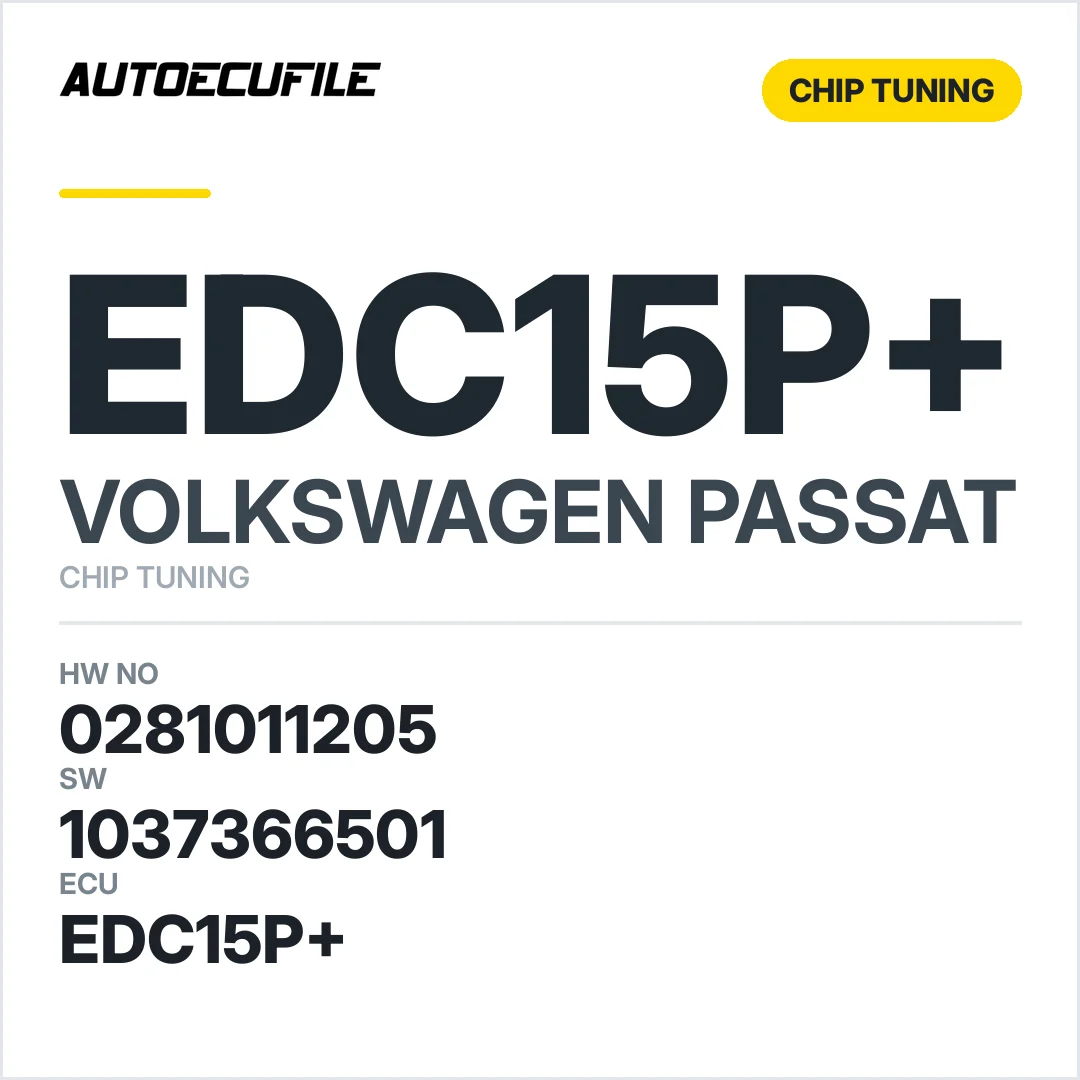 VW PASSAT EDC15P+ 0281011205 1037366501 TUNED