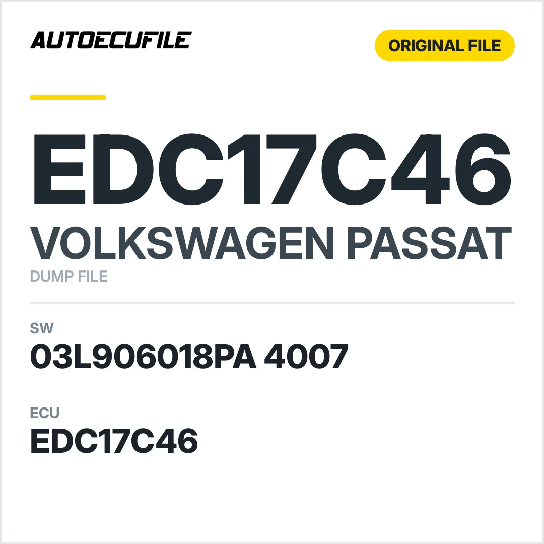 VW PASSAT EDC17C46 03L906018PA  4007 DUMP