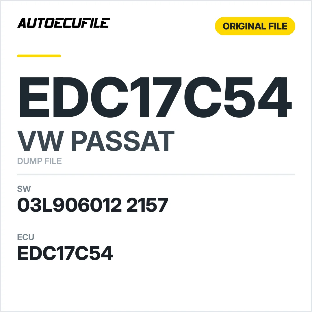 VW PASSAT EDC17C54 03L906012 2157 1037521070 DUMP