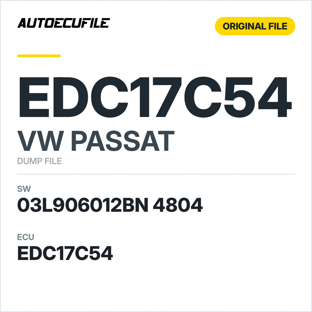 VW PASSAT EDC17C54 03L906012BN 4804 1037528386 DUMP