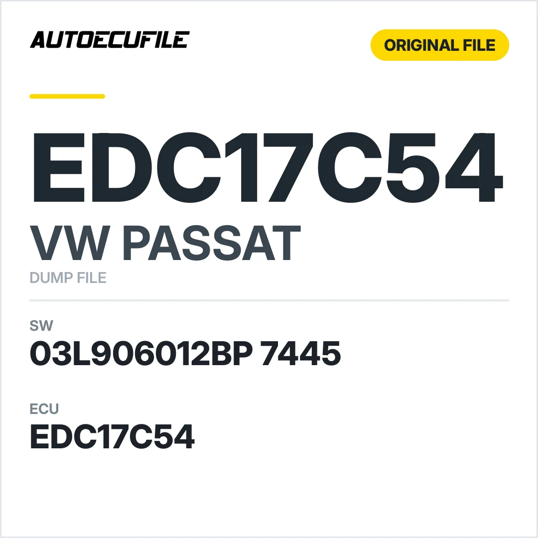 VW PASSAT EDC17C54 03L906012BP 7445 1037550906 DUMP