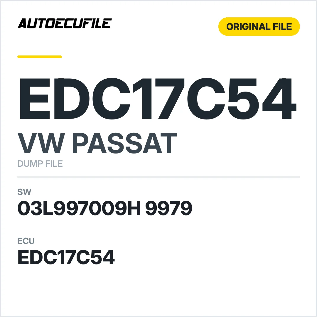 VW PASSAT EDC17C54 03L997009H 9979 1037563930 DUMP