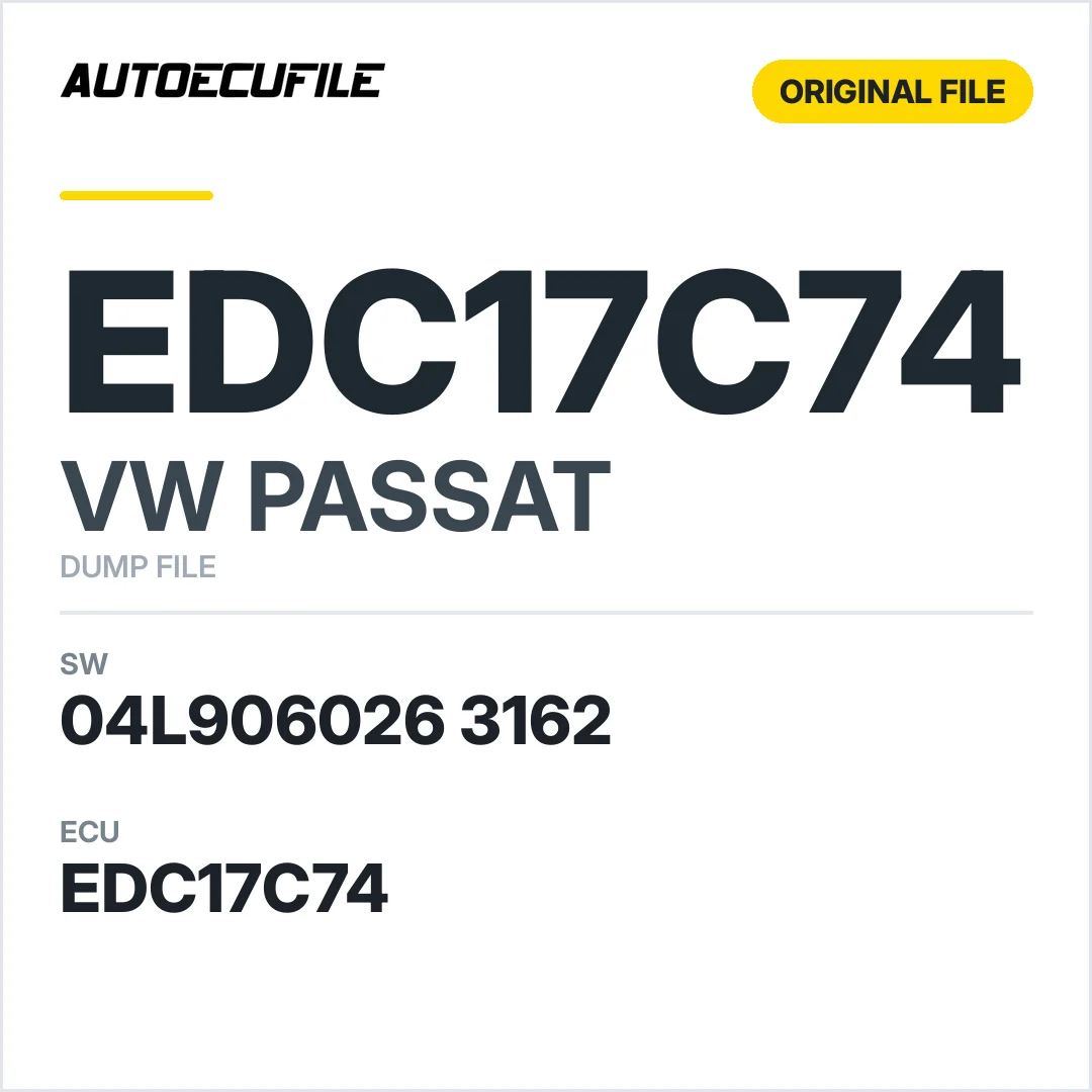 VW PASSAT EDC17C74 04L906026 3162 10SW009685 DUMP