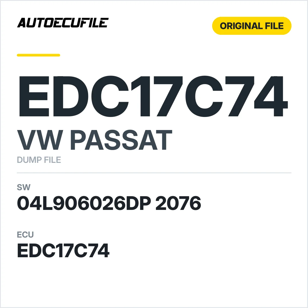VW PASSAT EDC17C74 04L906026DP 2076 10SW008211 DUMP