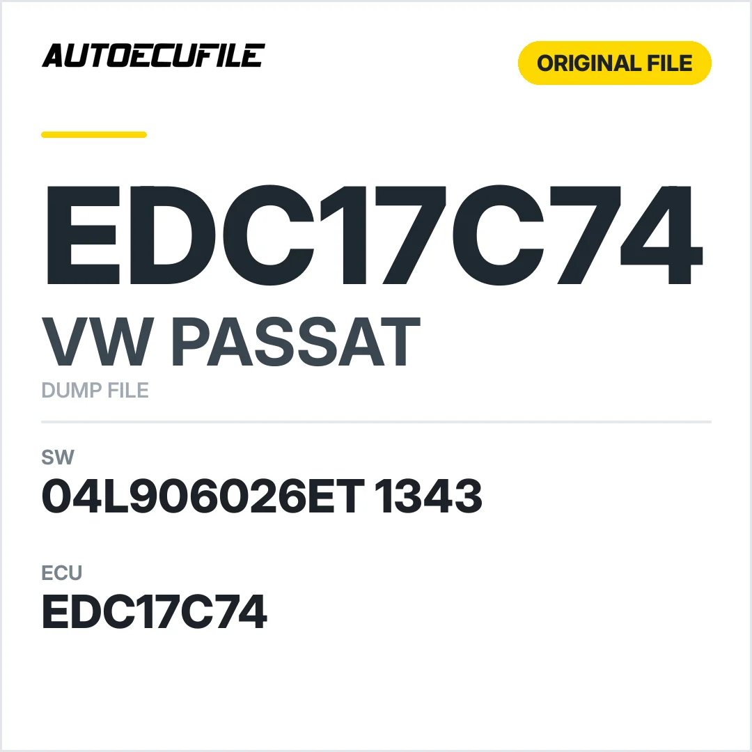 VW PASSAT EDC17C74 04L906026ET 1343 1037554926 DUMP