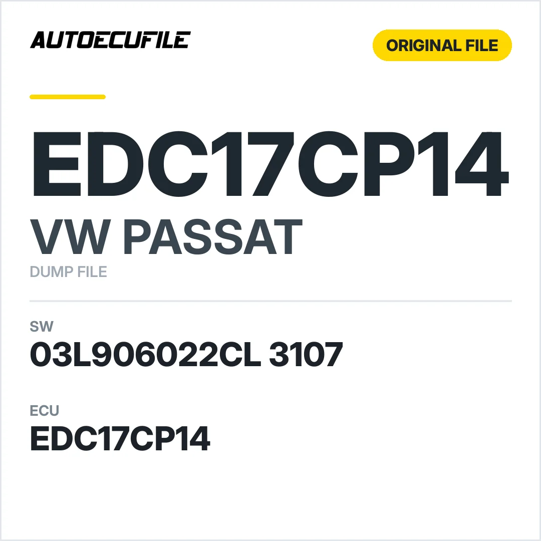 VW PASSAT EDC17CP14 03L906022CL 3107 1037396433 DUMP