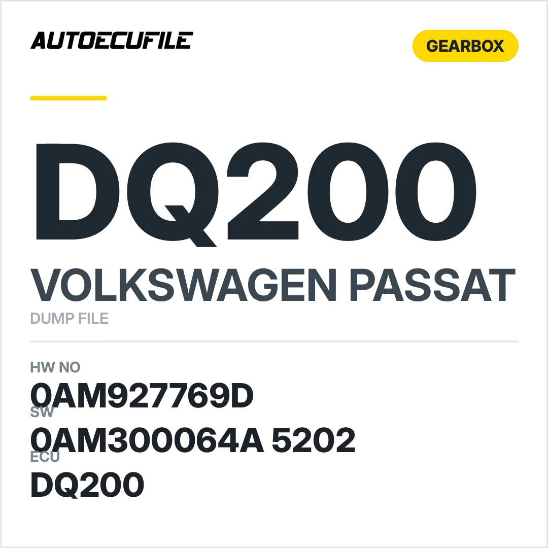 VW PASSAT GEARBOX DQ200 0AM927769D  0AM300064A 5202 DUMP