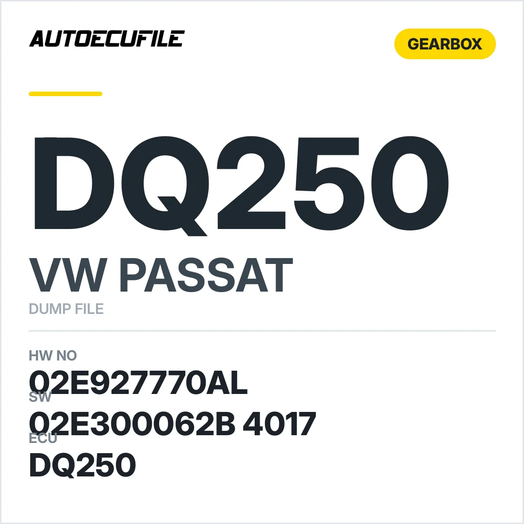 VW PASSAT GEARBOX DQ250 02E927770AL   02E300062B  4017 DUMP