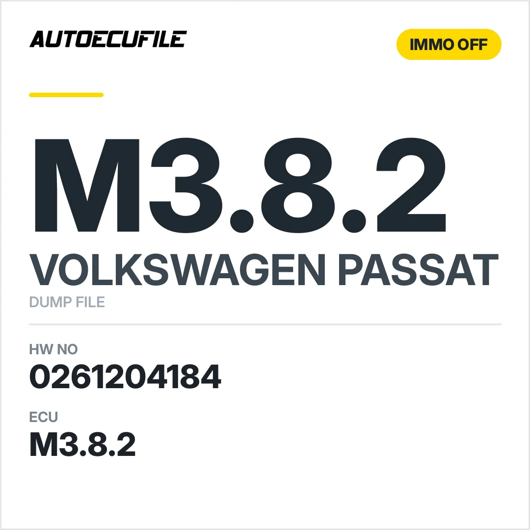 VW PASSAT M3.8.2 0261204184 IMMO OFF DUMP