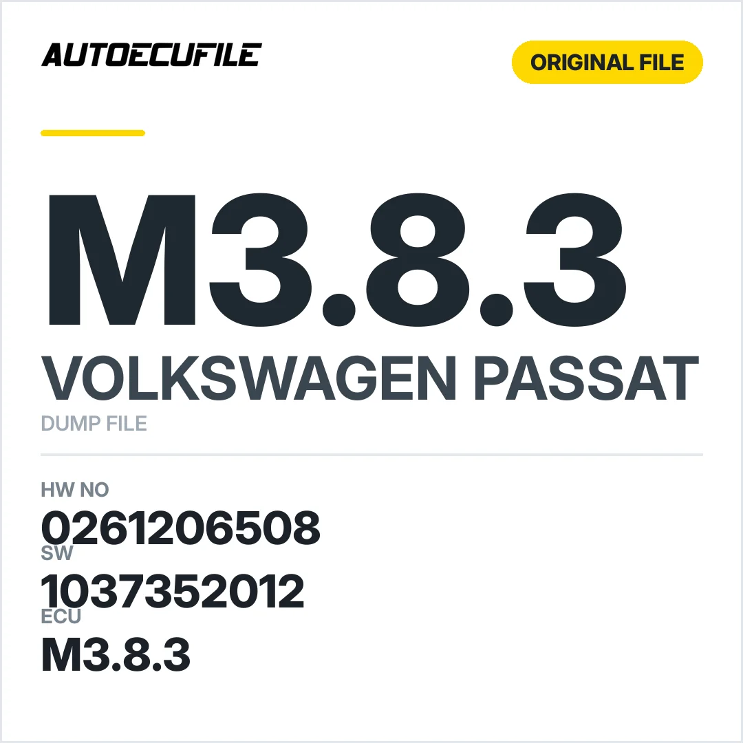 VW PASSAT M3.8.3 0261206508 071906018AC 1037352012 DUMP