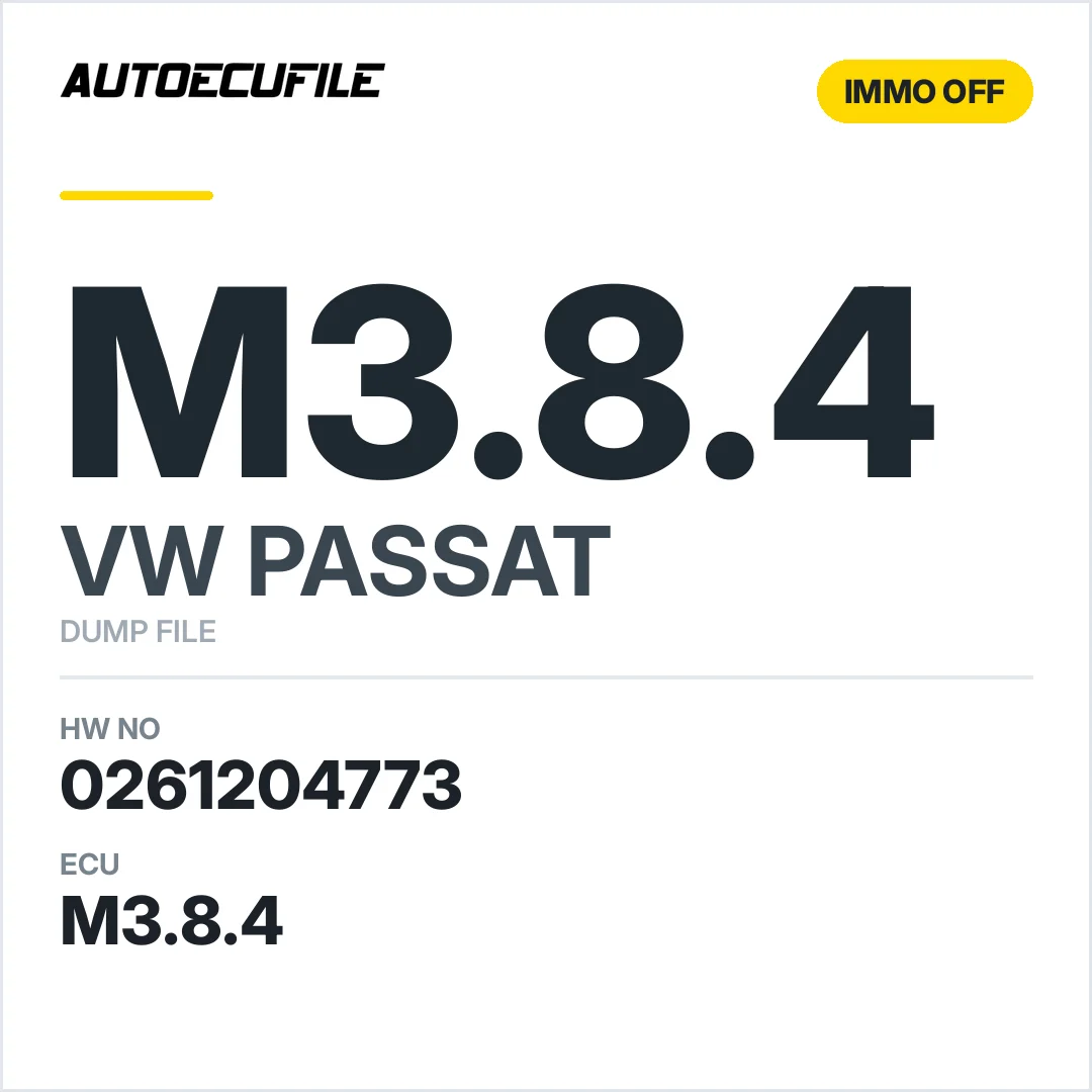VW PASSAT M3.8.4  0261204773 8D0907558 G IMMO OFF DUMP