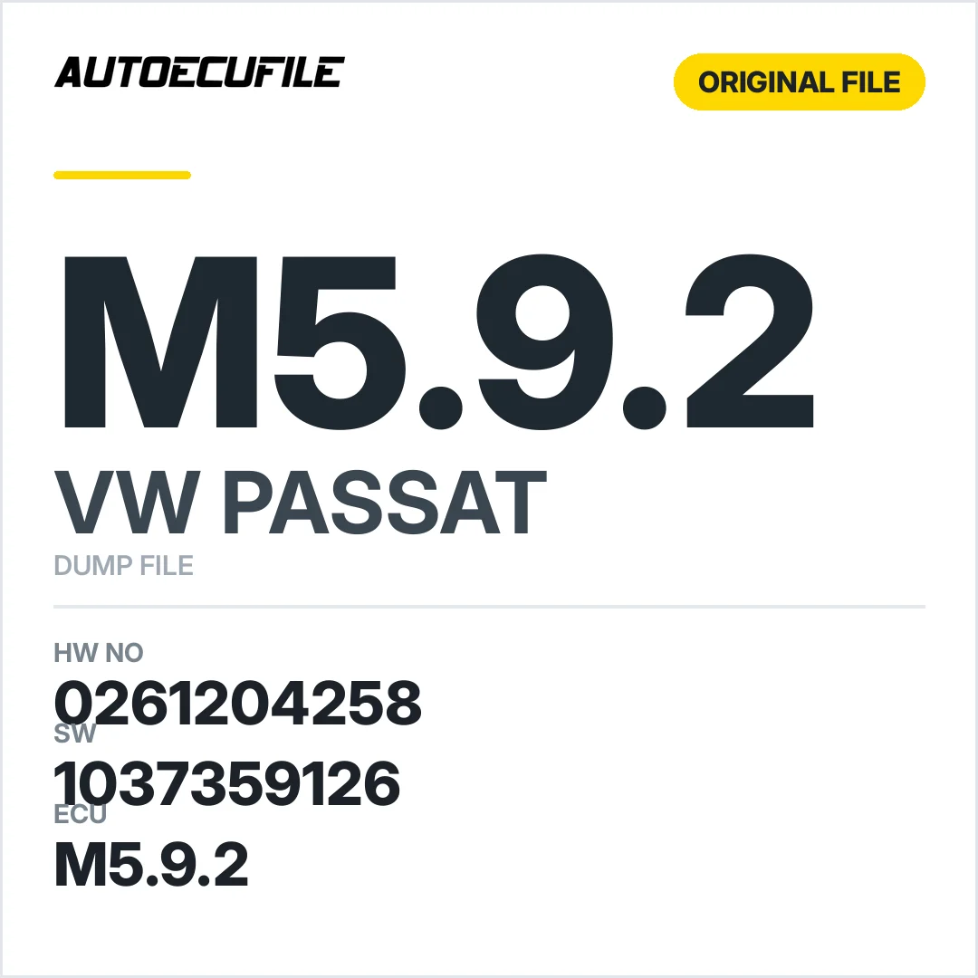 VW PASSAT M5.92 0261204258 8D0907557P 1037359126 DUMP