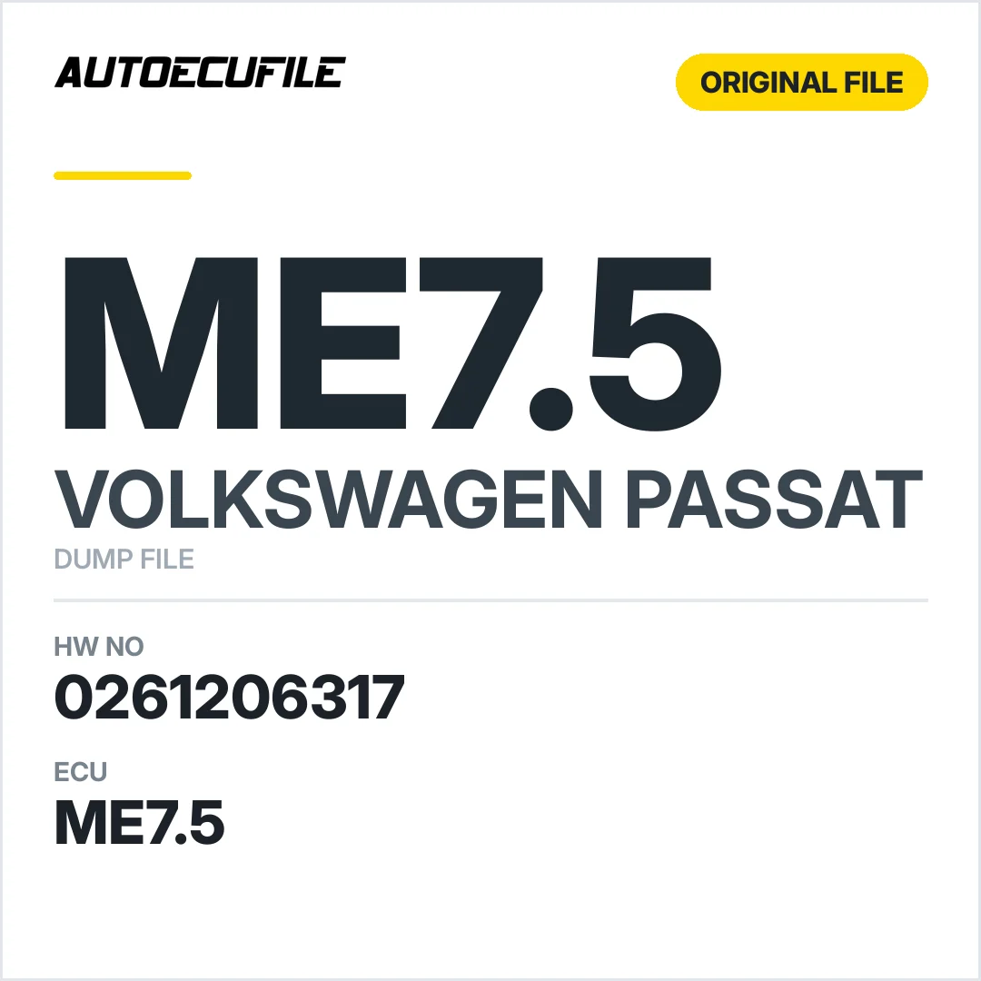 VW PASSAT ME7.5 0261206317 8D0909018 R DUMP